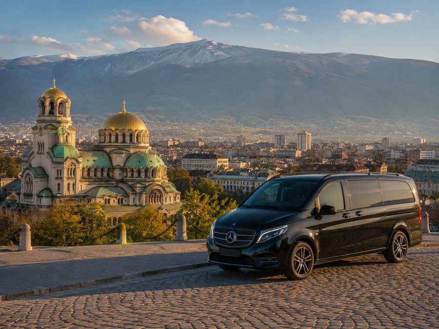 Private transfer from Sofia Airport with Sofia city and Vitosha Mountain in the background